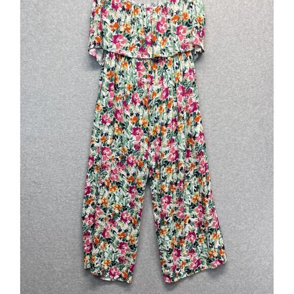 Savanna Jane Life of the Party Jumpsuit Womens 1X‎ Floral Strapless Lightweight - Picture 5 of 11